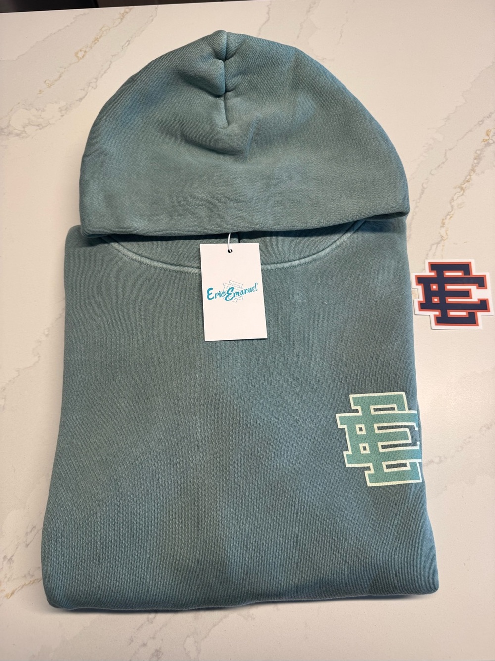 Eric Emanuel Sage Green Hoodie with Logo Tag